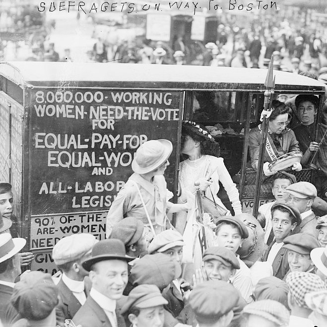 Suffragettes on their way to Boston